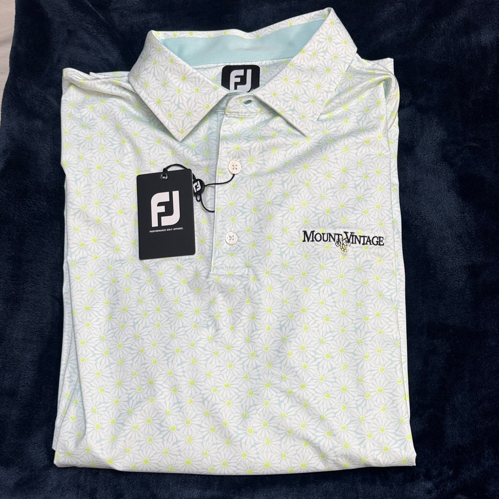 FootJoy Mint Green Patterned Polo Shirt